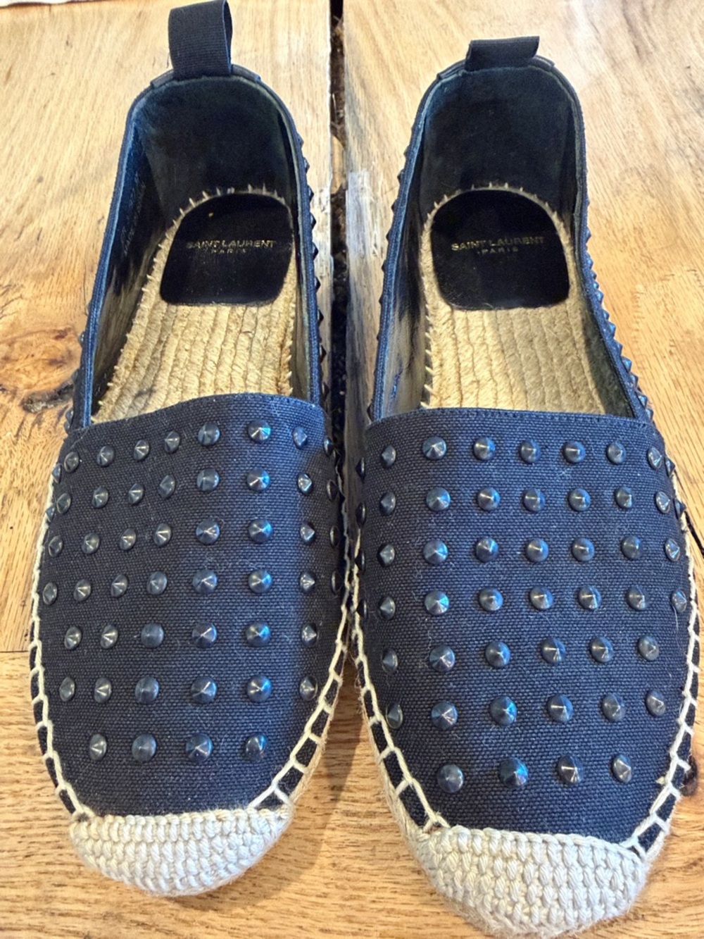 Saint Laurent Black‎ Studded Espadrilles Size 37 - Picture 10 of 10